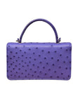 Real ostrich Maya bag, blue ostrich, back