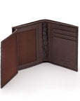 Compact leather wallet with 6 credit card slots and 2 ID windows, brown croc, extra page