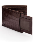 Leather 2 in 1 Wallet - Brown Croc Effect