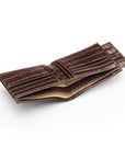 Leather 2 in 1 Wallet - Brown Croc Effect