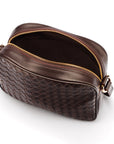 Ivy woven camera bag, brown, interior