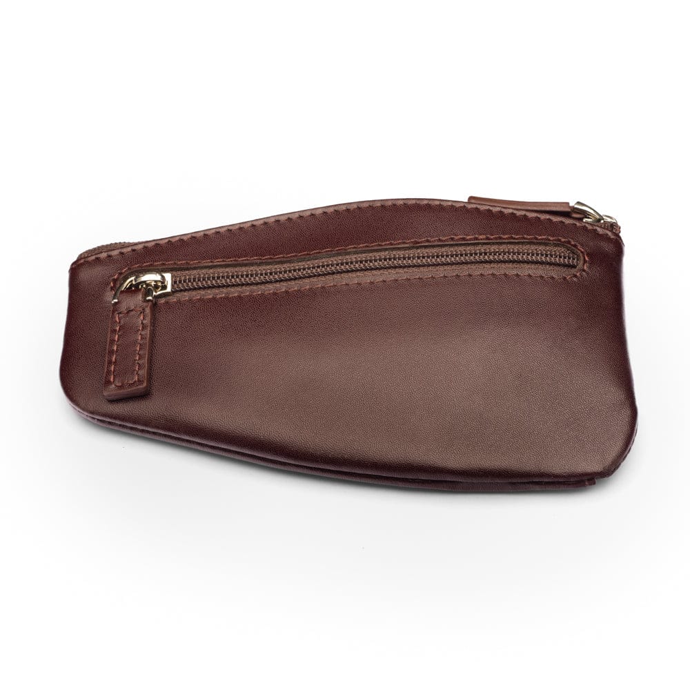 Large leather key case, brown, front