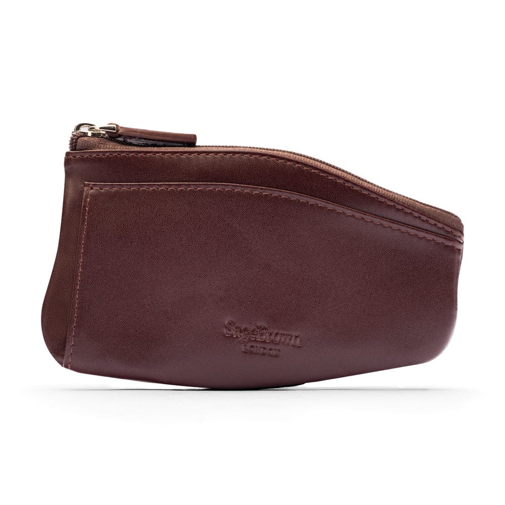 Large leather key case, brown, back