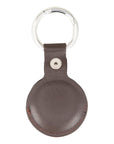 Leather air tag holder, brown, back