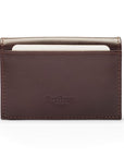 Leather business card holder, brown, back