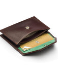 Leather business card holder, brown, inside