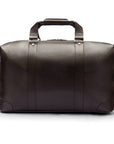 Leather duffel travel bag, brown, front