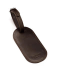 Leather luggage tag, brown, back