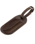Leather luggage tag, brown