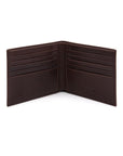 Men's RFID wallet with 10 CC, brown, open