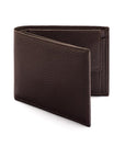 Leather coin wallet, brown pebble grain, front