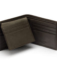 RFID leather wallet with 9 cc, brown, open