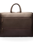 17" slim leather laptop bag, brown, back