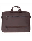 Slim Leather Laptop Bag for 15-inch Laptops, brown, back