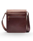 Small leather messenger bag, brown, back