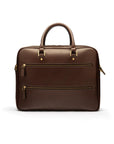 Leather 17" laptop briefcase, brown, back