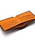 RFID wallet in ostrich leather, brown with orange, inside