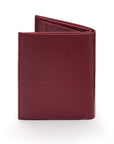 Compact leather wallet with 6 credit card slots and 2 ID windows, burgundy, back