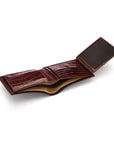 Essential leather billfold wallet, burgundy croc, interior