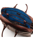 15" leather laptop bag, burgundy croc, inside
