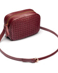 Ivy woven camera bag, burgundy