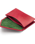 Leather business card envelope, burgundy, inside