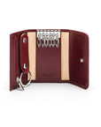 Leather key wallet, burgundy, inside