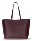 Leather tote bag, burgundy, front