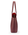 Luxury Leather Tote Bag and Shopper, Burgundy, side