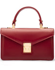 Maya top handle bag, burgundy, front