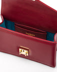 Maya top handle bag, burgundy, inside