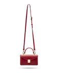 Maya top handle bag, burgundy, with shoulder strap