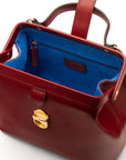 Mini leather Gladstone bag, burgundy, inside