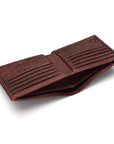 RFID wallet in ostrich leather, burgundy, inside