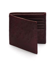 RFID wallet in ostrich leather, burgundy, front