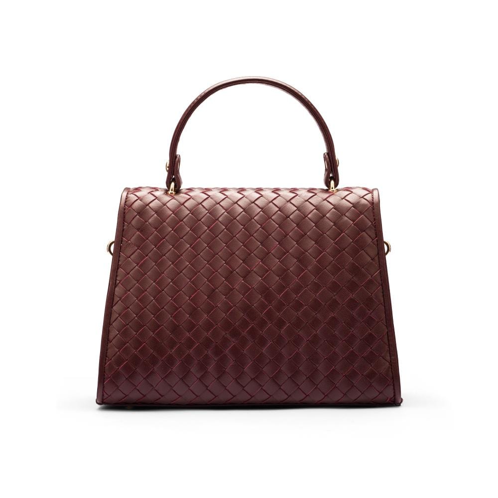 Woven leather Sabrina bag, burgundy, back