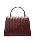 Woven leather Sabrina bag, burgundy, back