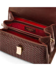 Woven leather Sabrina bag, burgundy, inside