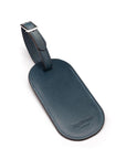 Leather luggage tag, cobalt, back
