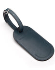 Leather luggage tag, cobalt, front
