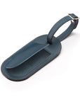 Leather luggage tag, cobalt