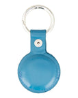 Leather air tag holder, blue, back
