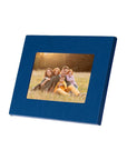 Luxury leather frame, cobalt, landscape with picture