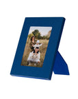 Luxury leather frame, cobalt, portrait with picture