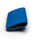 Slim Leather Glasses Lens Cover with Magnetic Closure, Cobalt, side view