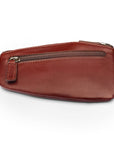 Large leather key case, dark tan, front