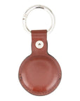 Leather air tag holder, tan, back