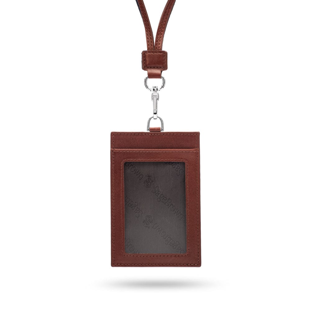 Leather Lanyard ID Card Holder, Green | Card Holders | SageBrown Leather Lanyard ID Card Holder, Green | Card Holders | SageBrown