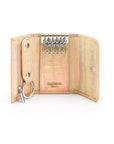 Leather key case, gold croc, inside