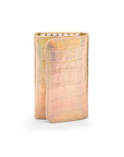 Leather key case, gold croc, front